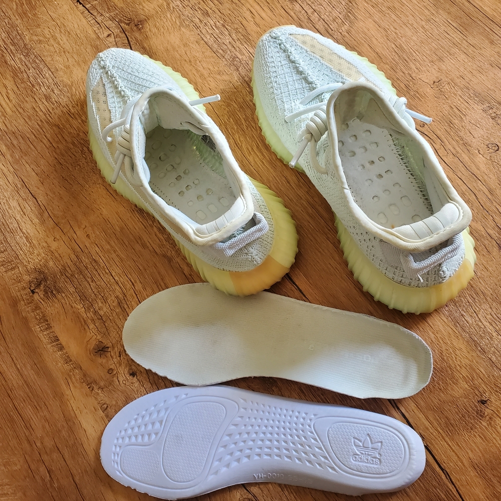 Yeezy Athletic Shoes in Light Green and Cream
